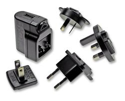 AC-DC 5V Multi Counrty Adapter met USB female output.