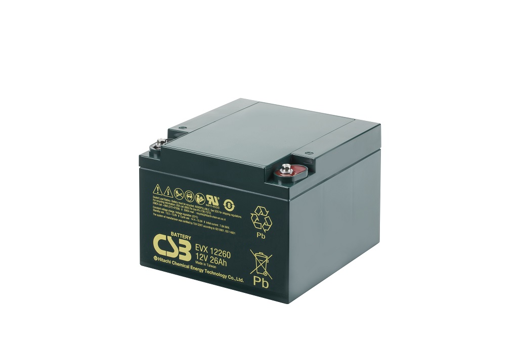 Deep cycle AGM loodaccu 12V 26Ah EVX12260 B3 van CSB Battery