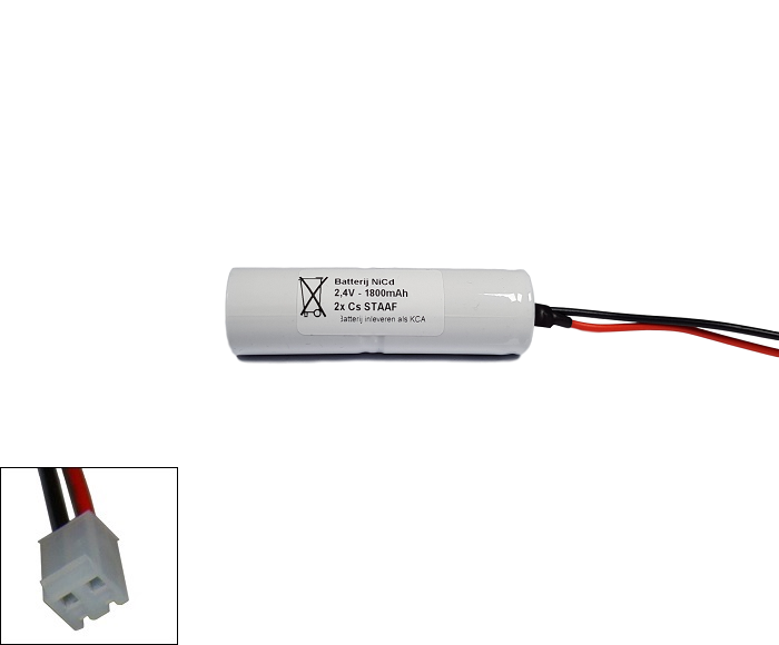 NiCd 2,4V 1800mAh 2xCs HT staaf met S06 aansluiting