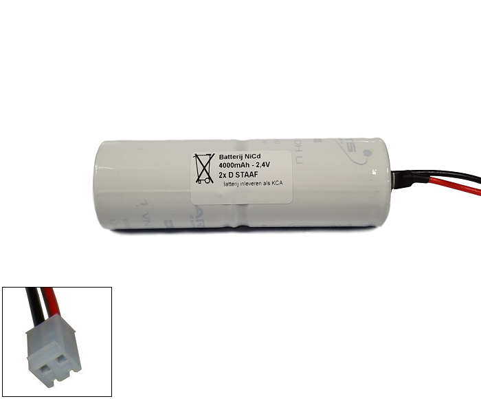 Arts Energy (Saft) NiCd 2,4V 4000mAh 2xD VNT staaf met S06 aansluiting