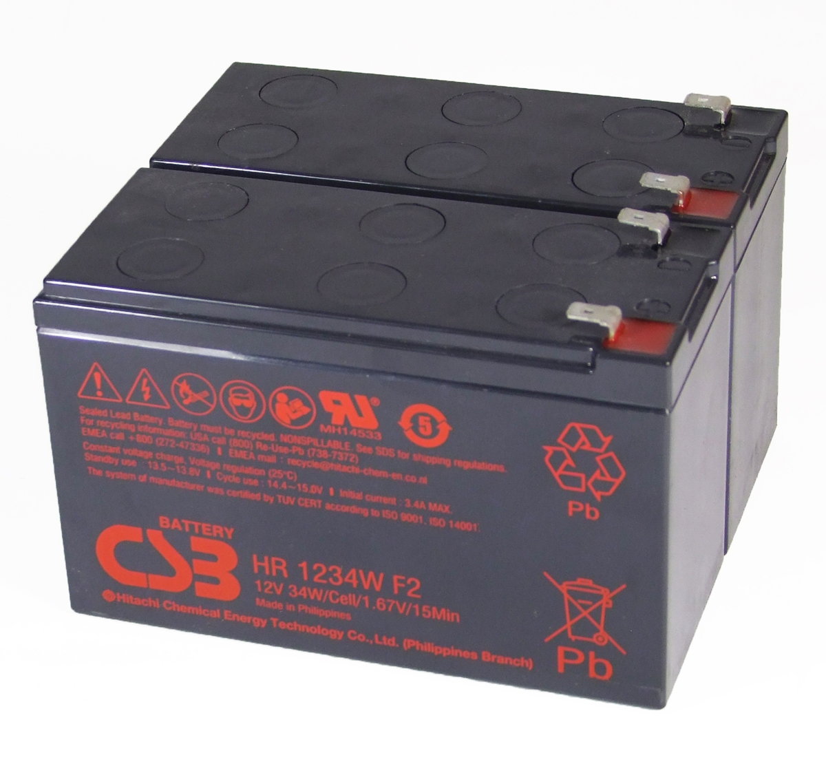 UPS vervangings batterij 2 x HR1234WF2 CSB Battery